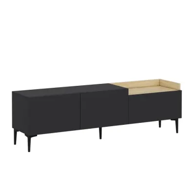 Comoda TV MIA, antracit, 160x37x48 cm