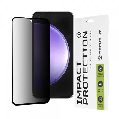 Folie de protectie Ecran Privacy Techsuit pentru Samsung Galaxy S23 FE S711, Sticla Securizata, Full Glue, 111D