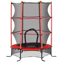 HOMCOM Trambulină pentru Copii 3-10 Ani cu Plasă de Siguranță, Suprafață Elastică cu Țevi Căptușite, Ø163x190 cm, Roșu | Aosom Romania