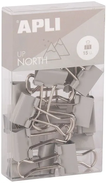 Cleme metalice Apli Up North - 19 mm, 14 buc., gri
