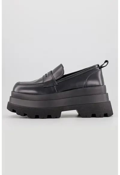Pantofi loafer cu toc masiv Jupiter - Negru