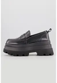 Pantofi loafer cu toc masiv Jupiter - Negru