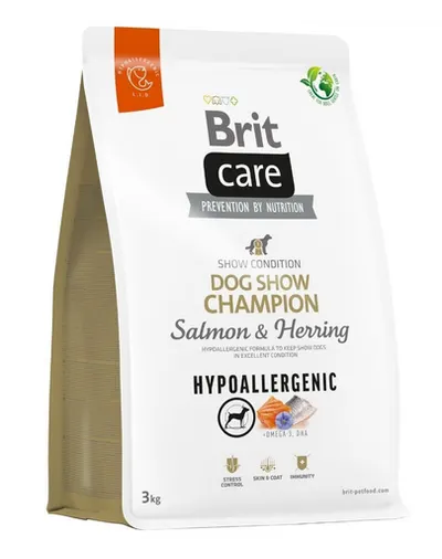 BRIT Care Hypoallergenic Dog Show Champion 3 kg Hrana uscata pentru caini de expozitie, cu somon si hering