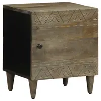Gossi noptiera gri deschis 40x33x46 cm lemn masiv de mango