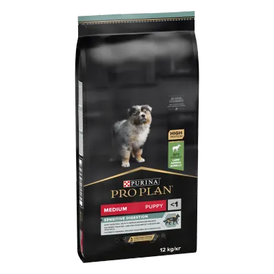 PURINA PRO PLAN PUPPY Sensitive Digestion, Talie Medie, Miel, 12 kg
