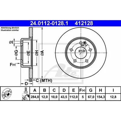 Disc frana ATE 24.0112-0128.1