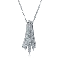 Lant cu pandantiv din aur alb cu diamante de 1.31ct