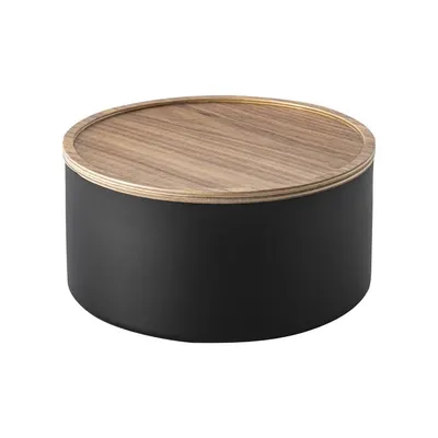 Cutie de depozitare neagră din metal cu capac ø 22x11 cm Rin – YAMAZAKI