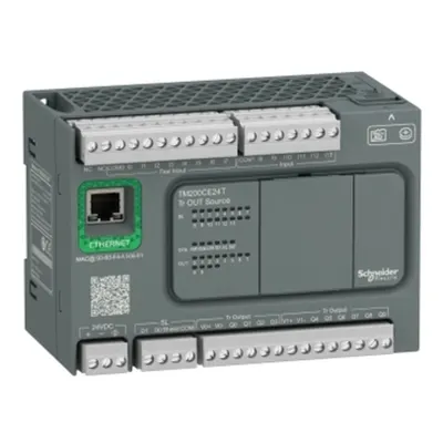 Modicon M200 24I/O, C.C.24V, 14 intrari, 10 iesiri Tr. PNP, 1 Et