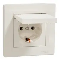 Priza simpla cu capac, 2P+E, 16A Schneider Asfora EPH3100123, crem