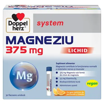 Magneziu lichid 375 mg, Doppelherz System | 30 flacoane