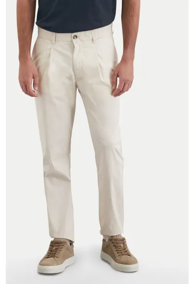 Pantaloni barbati - 304863899 - Bumbac - Bej - Bej