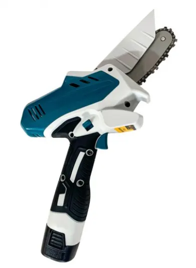 Mini Fierastrau cu lant si lama 4'' Craft tec 2 acumulatori 48w ALBASTRU MX678