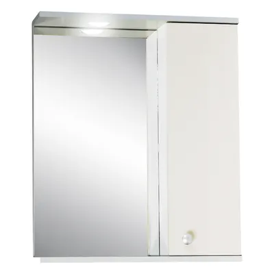 Oglinda baie cu dulap polita si decupaj pentru spot Selena 55x67 cm alb