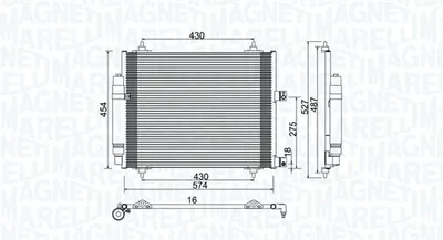 Radiator AC condensator cu uscator potrivit CITROEN C8, JUMPY; FIAT ULYSSE; LANCIA PHEDRA; PEUGEOT 807, EXPERT, EXPERT TEPEE 2.0-2.2D 06.02