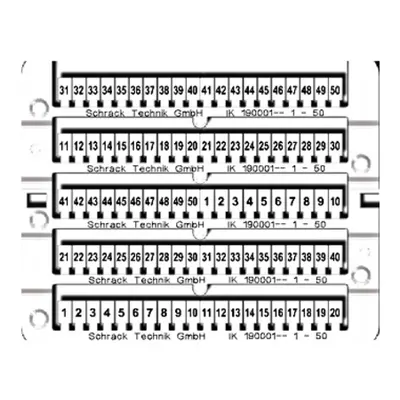 Etichete pentru cleme şir 1-50 (2x)