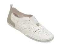 Pantofi RIEKER albi, 43663, din piele naturala