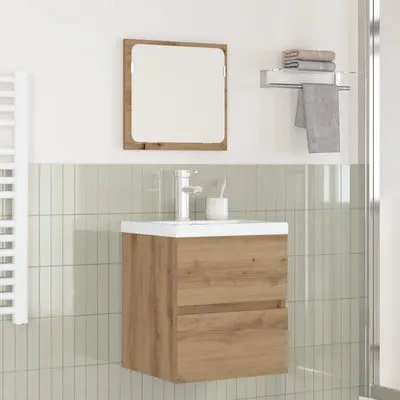 vidaXL Set de mobilier pentru baie 2 buc. Stejar Artisan și Alb