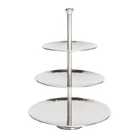 Suport servire cu 3 nivele Excellent Houseware, metal, 25x36.5 cm, argintiu
