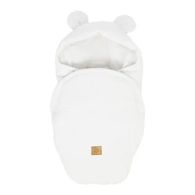 Păturică de înfășat albă din material bouclé 45x80 cm – Meowbaby