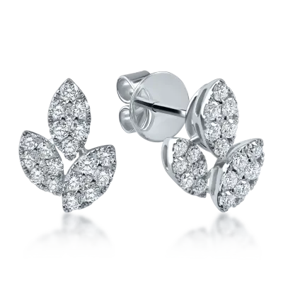 Cercei din aur alb cu diamante microsetting de 0.67ct