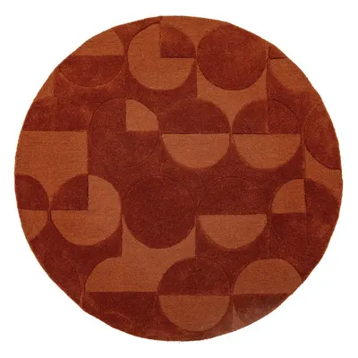 Covor teracotă țesut manual rotund din lână ø 160 cm Gigi – Flair Rugs