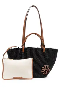Geanta dama - Tory Burch - Ella Straw Small Basket Tote - neagra - 38x22x9cm