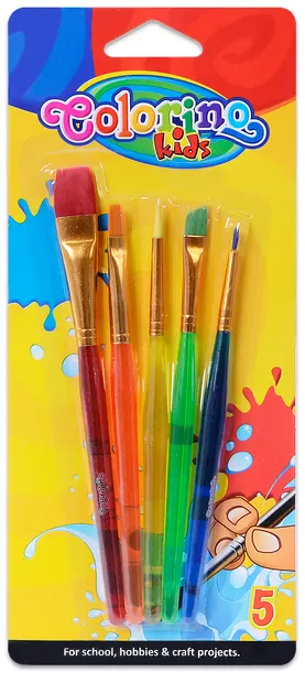 Set pensule colorate pentru pictură Colorino Kids - 5 buc