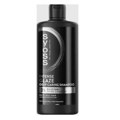 Sampon Syoss Intense Glaze, pentru par mat și uscat, cu 3% complex de Silicium pentru stralucire, 440 ml Engros