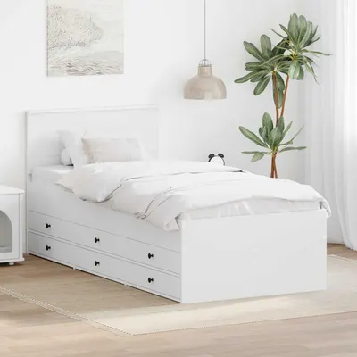 vidaXL Daybed cu sertar Manual Alb și negru 75 x 190 cm Lemn prelucrat