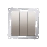 Intrerupator triplu cu led 10A, 250V~, conectare rapida (fitinguri push-in), gold mat metalic