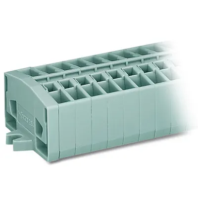 2-conductor terminal strip; 4-pole; without push-buttons; with fixing flanges; for screw or similar mounting types; Fixing hole 3.2 mm Ø; 2.5 mm²; CAGE CLAMP®; 2,50 mm²; gray