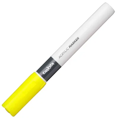 Marker acrilic Carioca Plus - Van Orton, 2.0 mm, galben fluorescent