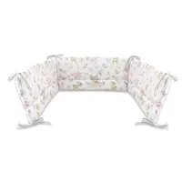 Aparatoare pentru patut, MimiNu, Din bumbac certificat Oeko Tex Standard 100, 180x30 cm, Cu panglici, Sweet Deer Pink