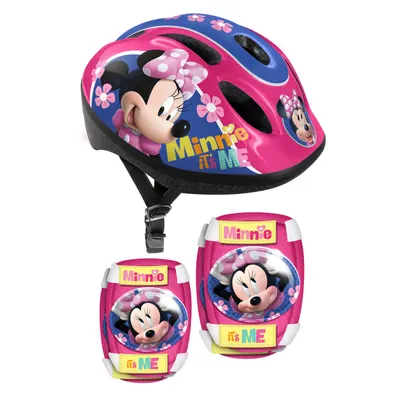 Combo set Minnie, casca reglabila, genunchiere si cotiere, 3-6 ani, Stamp