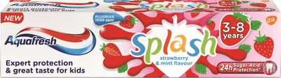 Aquafresh Pastă de dinți pentru copii Splash Strawberry, 3-8 ani, 50 ml
