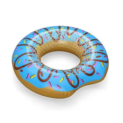 Colac gonflabil Bestway Donut Albastru diametru 107 cm, pentru copii peste 12 ani, Material PVC durabil, rezistent la soare si apa sarata, Kit de reparatie inclus