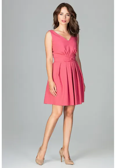 Rochie K487 - Poliester - Roz -