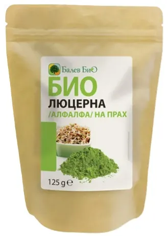 Pudră de lucernă crudă organică, 125 g, Balev Bio
