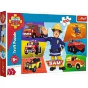 Puzzle 100 piese, Masinile Pompierului Sam, Trefl