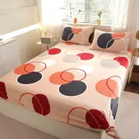 Cearsaf cu Elastic Cocolino 180x200cm si 2 fete de perna 50x70cm, Crem, buline