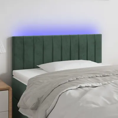 Gossi tablie de pat cu led, verde inchis, 80x5x78/88 cm, catifea