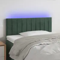 Gossi tablie de pat cu led, verde inchis, 80x5x78/88 cm, catifea