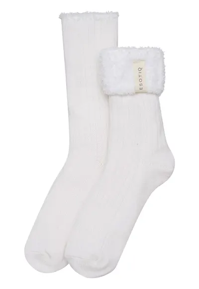 Sosete dama - Wowa - alb crem - textura in dungi - One-Size