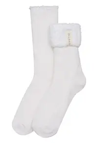 Sosete dama - Wowa - alb crem - textura in dungi - One-Size