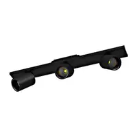 Module 3flg. Spotlight 26W 3000K black anodized L-570mm