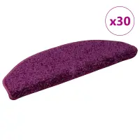 vidaXL Covorașe scări, 30 buc., 65x21x4 cm, violet, semirotunde, mari