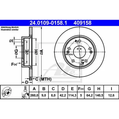 Disc frana ATE 24.0109-0158.1