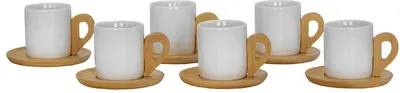 Set de cești de espresso Maison - Nordic, 6 buc., 90 ml, albe