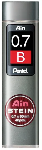 Mine grafit Pentel - Ain Stein - B, 0.7 mm, 40 bucati